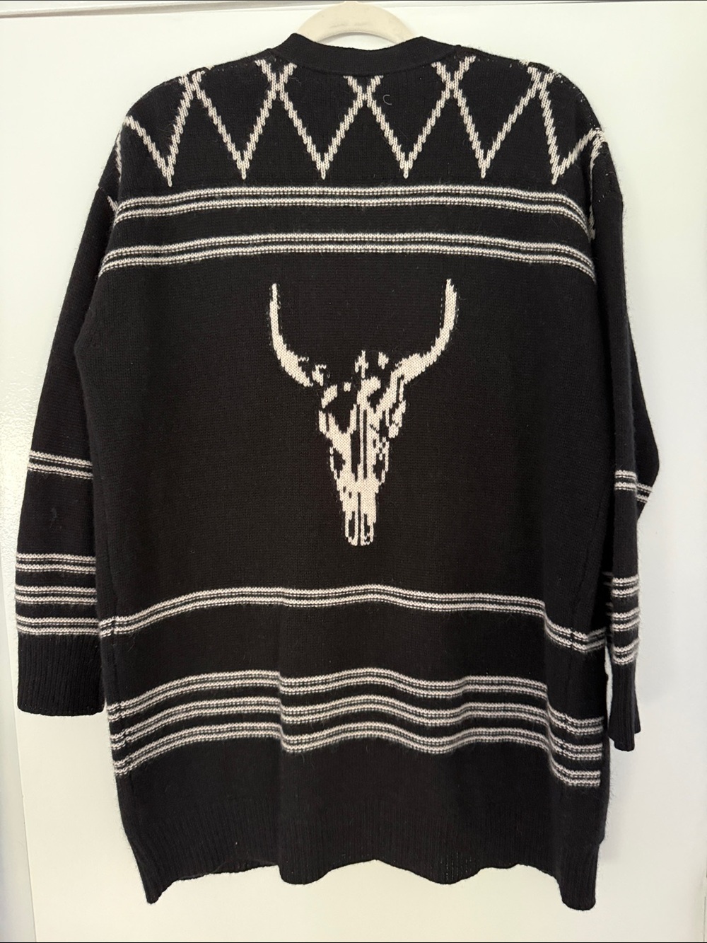 Skull Cashmere Cardigan Sweater
